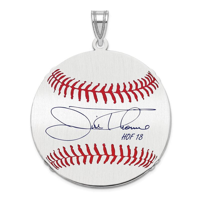 Sterling Silver Jim Thome Signature Lg Enamel Baseball Pendant